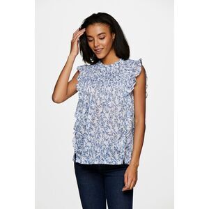 BEACHLUNCHLOUNGE COLLECTION Womens White Back Pintuck Front Yoke Top XS